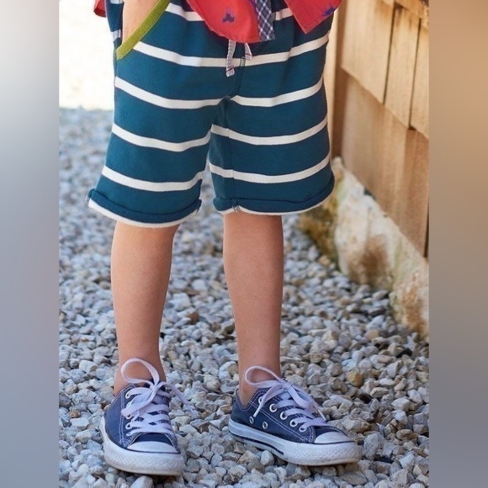 Matilda Jane Teal and White Striped Kids Shorts